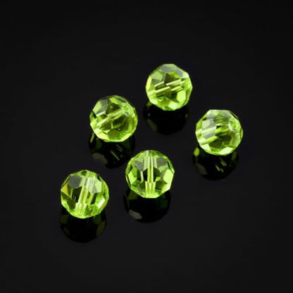 100pcs Adabele Austrian 4mm (0.16 Inch) Small Faceted Round Crystal Beads Light Olivine Green Compatible with Swarovski Crystals Preciosa - color: Light Olivine Green, size: 4mm Small (100pcs)