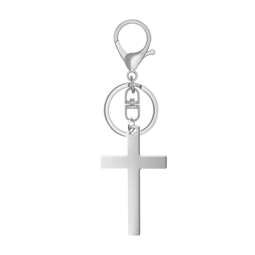 YALLNASL Cross Purse Charm for Handbag Purse Cross Keychain Accessories for Women Men Religious Christian Birthday Gift Ideas - color: Silver