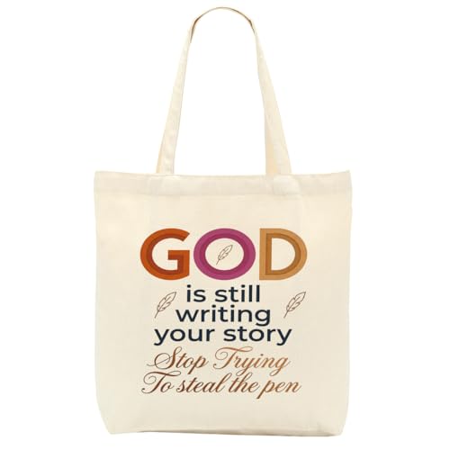 Faith Canvas Tote Bag, Christian Gifts for Women Girls Mom Sister Inspirational Bible Verse Birthday Christmas - color: Religious 823