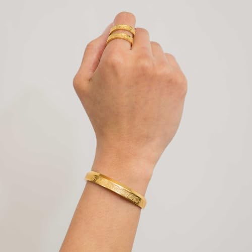 ZUDO 4 Qul Cuff – Quranic Islamic Jewelry with Al-Kafirun, Al-Ikhlas, Al-Falaq, and An-Nas Surahs – 18K Gold, Silver Rhodium, and Black PVD Coated Stainless Steel
