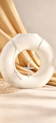 Cross Necklace for Women,14K Gold Silver Plated Box Chain Pendant，Dainty Personalized Charm Jewelry Gift for Her - color: Silver Cross A
