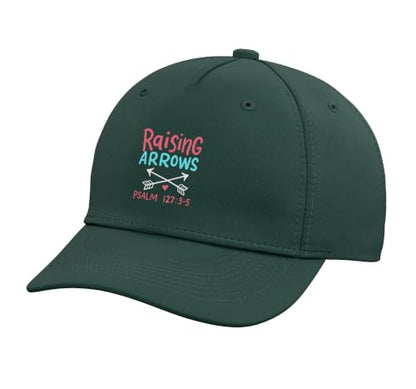 Raising Arrows - Christ Christian Psalm Bible Verses Adjustable Baseball Hat - color: Dark Green
