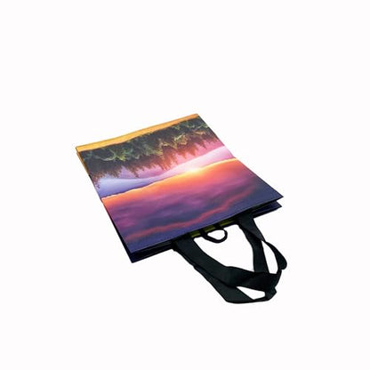Earthwise Reusable Grocery Bags – Foldable & Water‑Resistant Shopping Bags, Gift Totes, Durable Multi‑Use Eco Bags (5 Pack) - color: Sunset