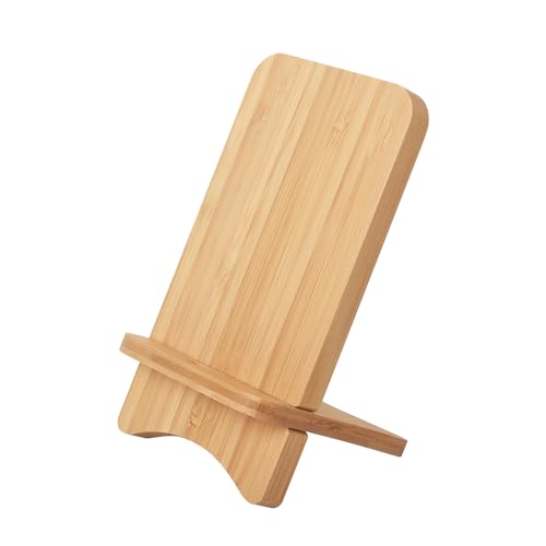 Cell Phone Stands, Desktop Stand, Luxury Nature Wood Simple Phone Stand, Compatible with iPhone & All Cell Phones, Ultra-Stable, Portable & Non-Slip Design, 2 Pieces, Bamboo - color: Bamboo