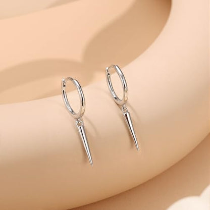 MILACOLATO 925 Sterling Silver Dangle Earrings for Women Hypoallergenic - color: silver-spike