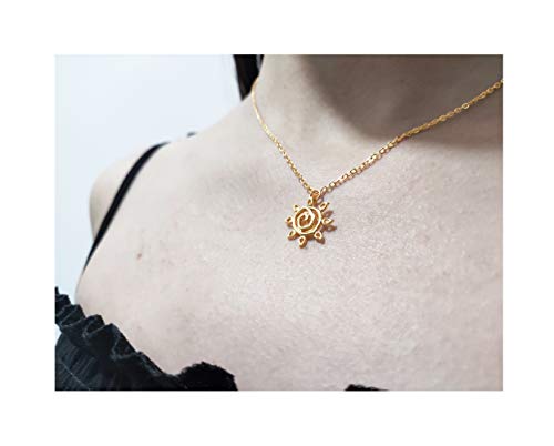 Baydurcan Silvery Necklace for Women Pendant Chain Friendship Necklace Gift - style: Abstract Sun s