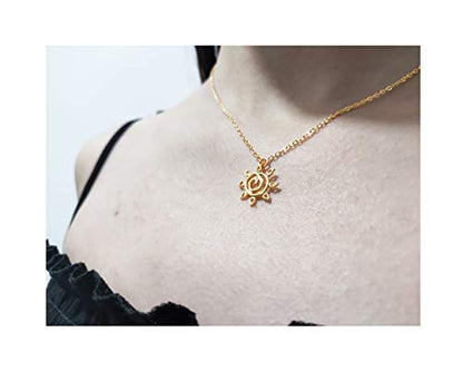 Baydurcan Silvery Necklace for Women Pendant Chain Friendship Necklace Gift - style: Abstract Sun s