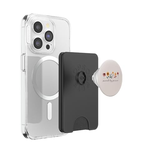 Saved By Grace Christian Bible 2:8 Ephesians Wildflowers PopSockets PopWallet for MagSafe - style: Magnetic PopWallet