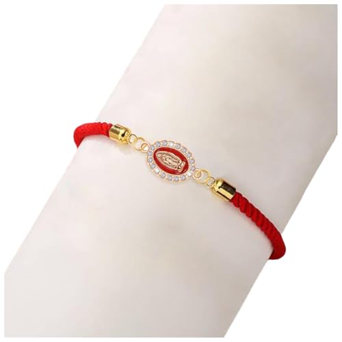 Catholic Bracelets St. Benedict Bracelet Red Rope Double Hole Pendant Couple Woven Bracelets Adjustable Black Bracelet - color: Red 2
