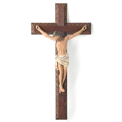 BC Catholic Crucifix Wall Cross, 12" H Jesus Cross for wall - color: Full color
