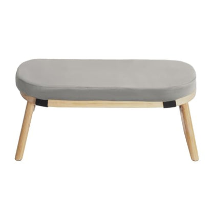 Meditation Bench, Folding Yoga Kneeling Stool, Portable Bamboo Prayer Cushion, Japanese Floor Chair (Grey) - color: Grey