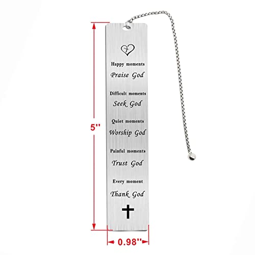 Jzxwan Religious Gifts for Women Men, Religious Bible Verse Inspirational Healing Spiritual Gifts Bookmark for Pastor, Happy Moments Praise God - color: Thank God