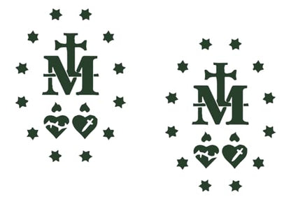 2 Pack - Miraculous Medal of Virgin Mary - Catholic Church | Car Decal Vinyl Sticker Graphics | 8 Inches Wide by 11 Inches Height HGC1573B.060 Dark Green - color: Dark Green, size: 8" Width by 11" Height