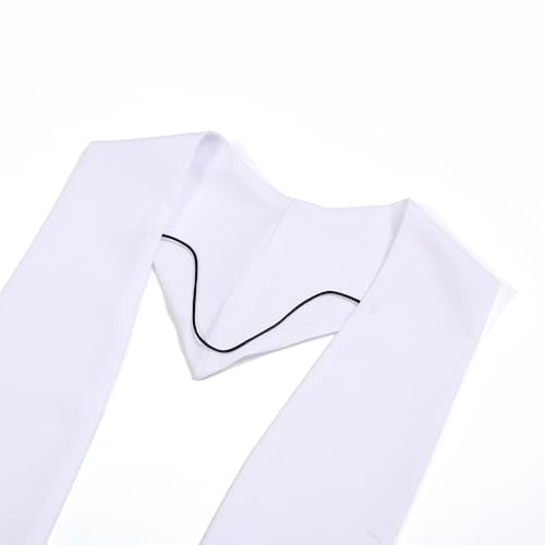 Unisex Overlay Plain Clergy Stole for 94" - color: White
