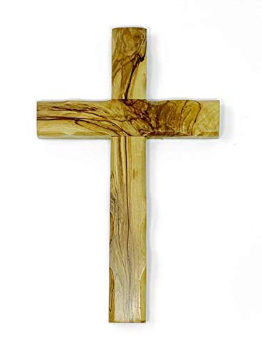 Holy Land, Jerusalem, Olive Wood Wall Cross - Large, 7.75" - size: 7.8"L x 4.9"W