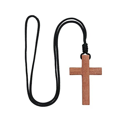 Intercession Wood Cross Crucifix on Cord (2.75 Inches)