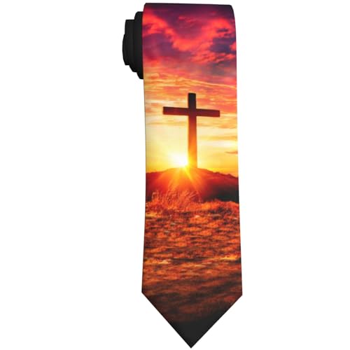 Men's Neckties, Novelty Printed Skinny Tie for Work Casual Party - color: Jesus Christ Cross