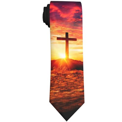 Men's Neckties, Novelty Printed Skinny Tie for Work Casual Party - color: Jesus Christ Cross