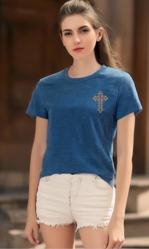 Christian Jesus Faith T Shirts for Women - color: Dark Blue1, size: XX-Large