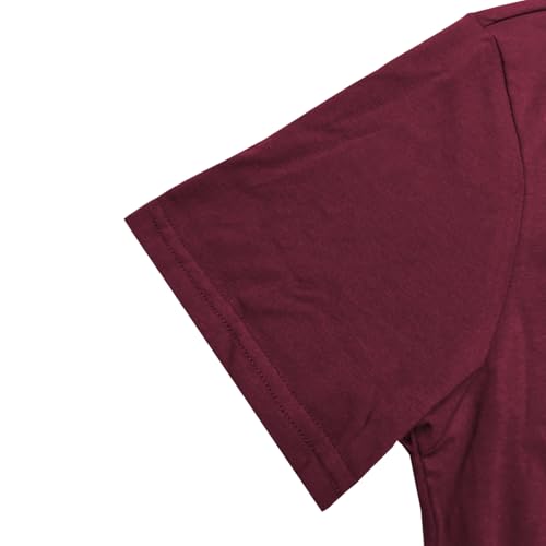 LOOKFACE Womens Pray Graphic Tees Cute Tops - color: Wine Red, size: Medium