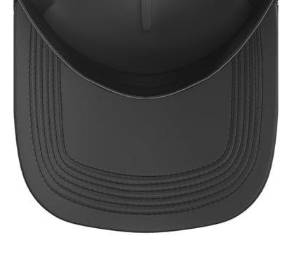 Romans 8:28 Bible Verse Flowers Cross Christian Women Trucker Hat with Adjustable Mesh Back - color: Black