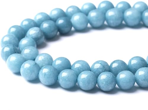 88PCS 4MM Blue Chalcedony Stone Beads Natural Gemstone Bead Crystal Healing Energy Jewelry Making DIY 20 inches - color: Blue Chalcedony, size: 4MM