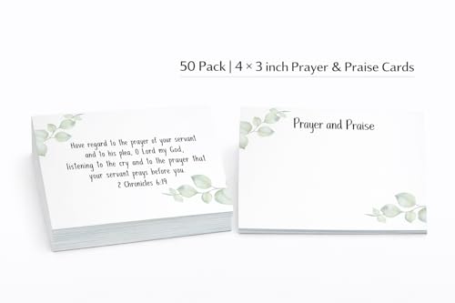 Red Door Inspirations Prayer Request and Praise Cards 3x4 inch - Pack of 50 - Made in the USA! (Eucalyptus Prayer and Praise Cards)