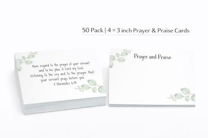 Red Door Inspirations Prayer Request and Praise Cards 3x4 inch - Pack of 50 - Made in the USA! (Eucalyptus Prayer and Praise Cards)