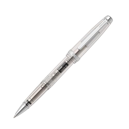 Cross Lume Translucent Translucent Clear Resin Ballpoint Pen - Chrome-Plated Appointments - Black Fine-Tip Ballpoint - 0.27mm Line Width - Lifetime Mechanical Warranty - color: Clear