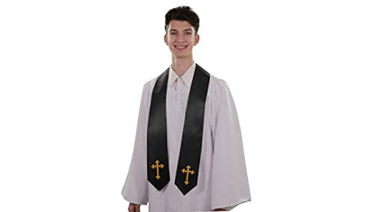 CLERKMANS Choir Stole with Crosses - color: Black