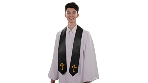 CLERKMANS Choir Stole with Crosses - color: Black