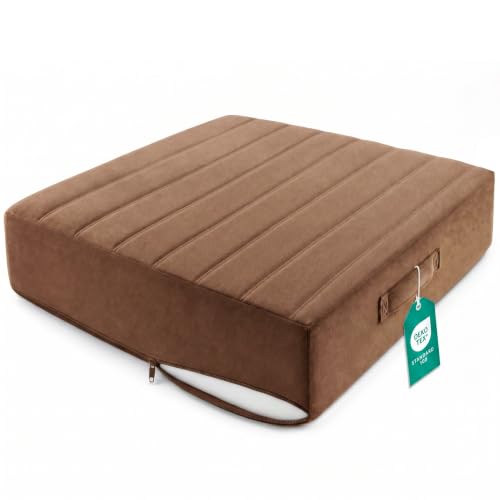 Codi Floor Pillow for Adult, Large Meditation Cushion, 22×22×5 Inch Coffee - color: Coffee, size: 22 Inch (Pack of 1)