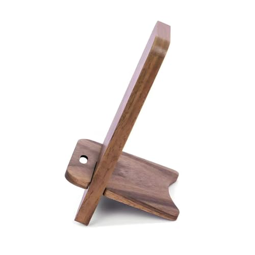 Solid Wood Phone Stand, Desktop Wooden Phone Stand, Simple Phone Holder, Compatible with All Phones (Walnut Wood) - color: Walnut wood