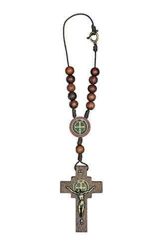 Intercession Car Rearview Mirror Rosary (St Benedict) - style: St Benedict