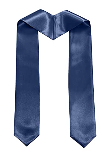 MyGradDay Plain Graduation Stole Colorful Stole for Adult Length 60",Rich in Color - color: Navy
