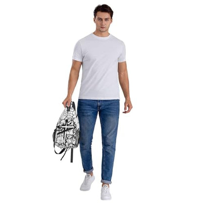 Jesus Christian Cross Sling Backpack Shoulder Chest Bag For Men Women Hiking Travel Crossbody Daypack - color: Jesus Christian Cross-0005