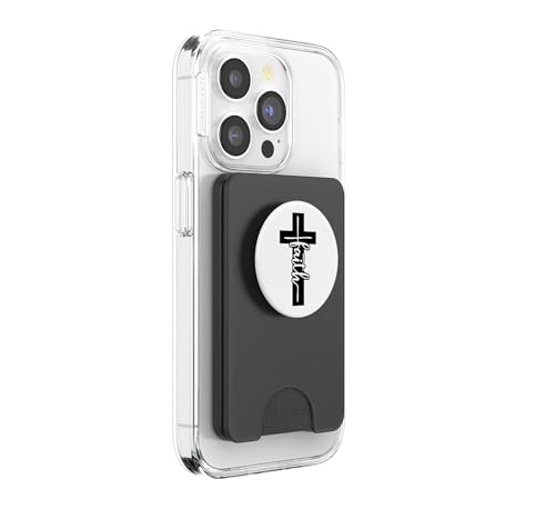 Christian Inspirational Pop Socket - Jesus Cross and Faith PopSockets PopWallet for MagSafe - style: Magnetic PopWallet