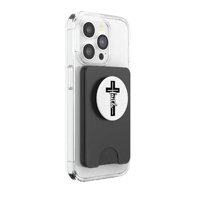 Christian Inspirational Pop Socket - Jesus Cross and Faith PopSockets PopWallet for MagSafe - style: Magnetic PopWallet