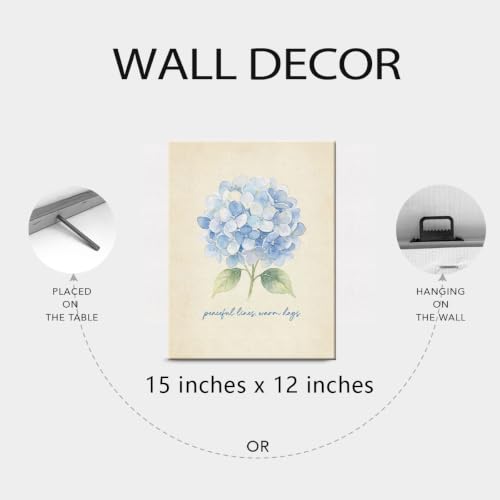 BEASTZHENG Peaceful Warm Days Hydrangea Canvas Wall Art Room Wall Ornament - color: Warm days