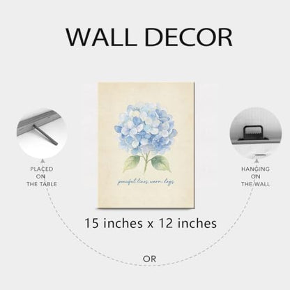 BEASTZHENG Peaceful Warm Days Hydrangea Canvas Wall Art Room Wall Ornament - color: Warm days