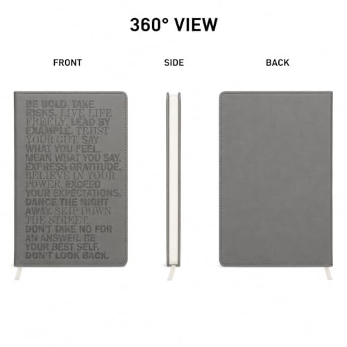WORLD TRAVELER Large Lined Journal Notebook 256 Ruled White & Ivory Pages - color: Be Bold - Gray