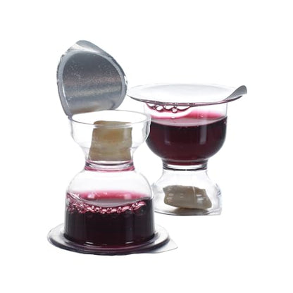 Chalice Style Bagged Prefilled Communion Set (25) | Concord Juice + Unleavened Bread | Ready for Worship, Easy to Store - size: 25 - Bag