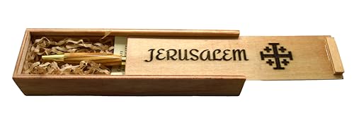 Olive wood from Israel hand turned pen with wooden gift box engraved Jerusalem Cross