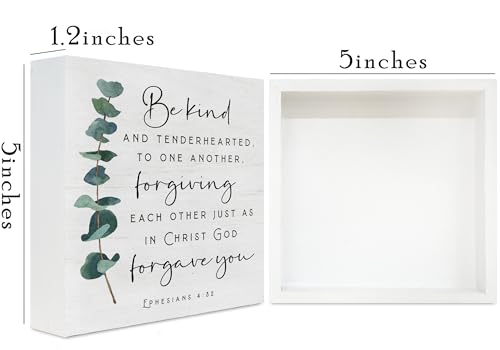 Ephesians 4:32 Bible Verse Wood Desk Decor, Christian Gifts for Women Men - color: White06