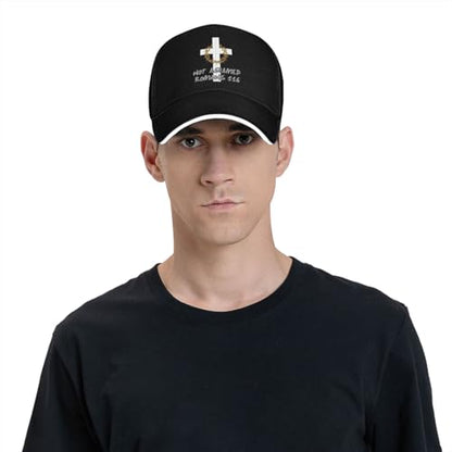 Jesus Baseball Cap for Men and Women Adjustable Christian Trucker Hat Fashion Cross Golf Hat - color: Jesus Not Ashamed Romans 1:16