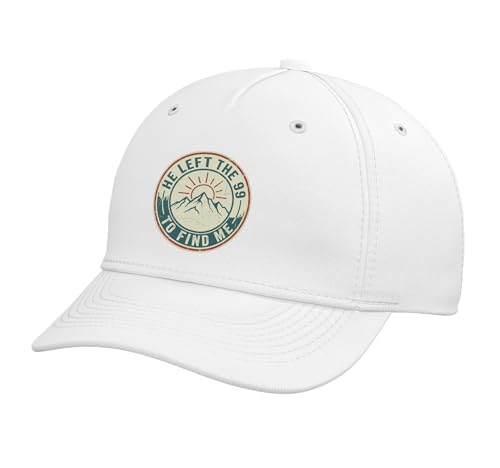 He Left The 99 to Find Me Retro Christian Bible Verse Adjustable Baseball Hat - color: White