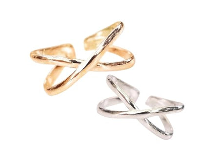 TOE RINGS & THINGS CrissCross Adjustable Toe Ring | Gold Filled or Sterling Silver | One Size Fits All