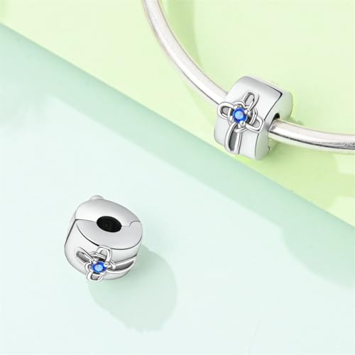 Clip Stopper Beads Fit For Pandora Bracelet, Spacer Charms For Bracelets - color: Cross-2Pack
