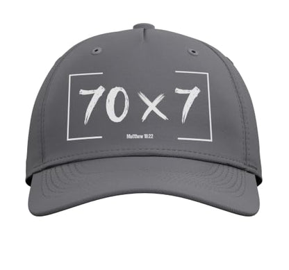 Christian Bible Verse Forgiveness Forgive Matthew 18:22 Gift Adjustable Baseball Hat - color: Slate Grey