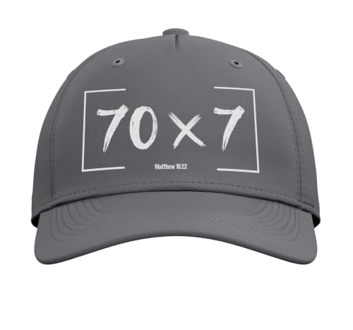 Christian Bible Verse Forgiveness Forgive Matthew 18:22 Gift Adjustable Baseball Hat - color: Slate Grey